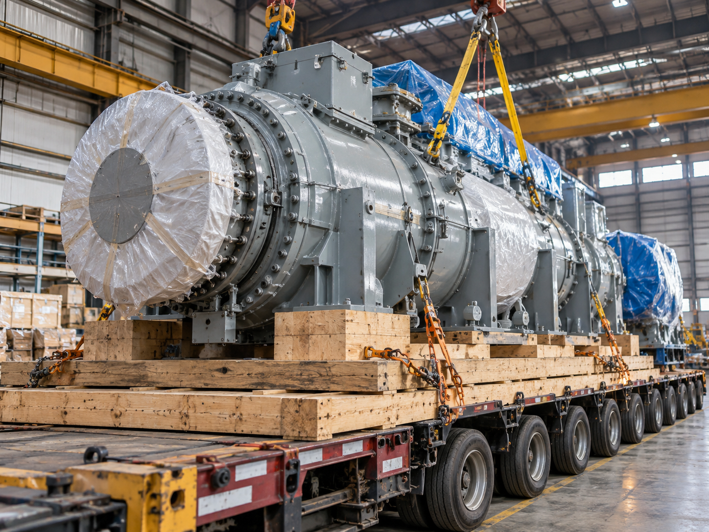 Industrial machinery prepared for export